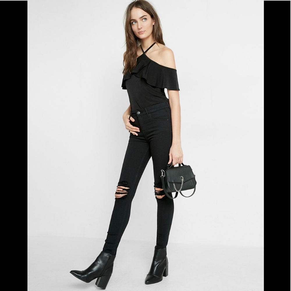 Express Black High Rise Jean Legging-NWOT